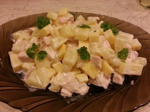 Chicken Salad with Pineapples - 4 Step-by-Step Recipes