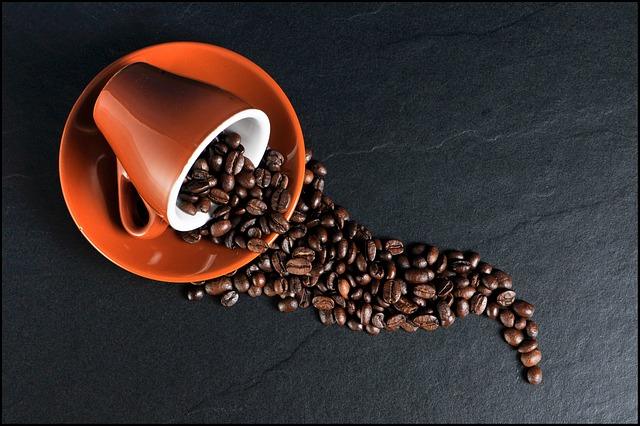 Photo of scattered coffee beans