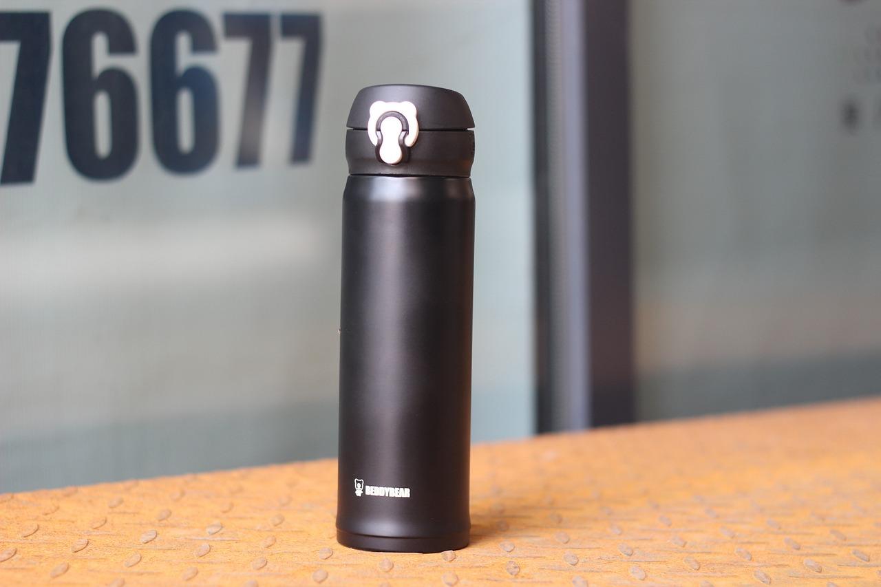 Photo of a compact thermos on a table