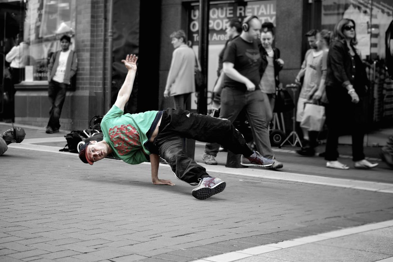 Professional street dancer break dance