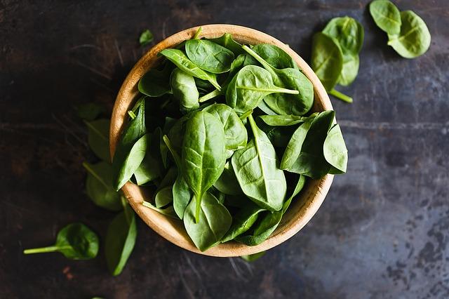 Photo of fresh spinach leaves