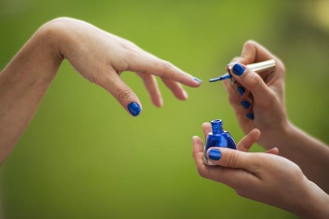 Beautiful blue nail polish