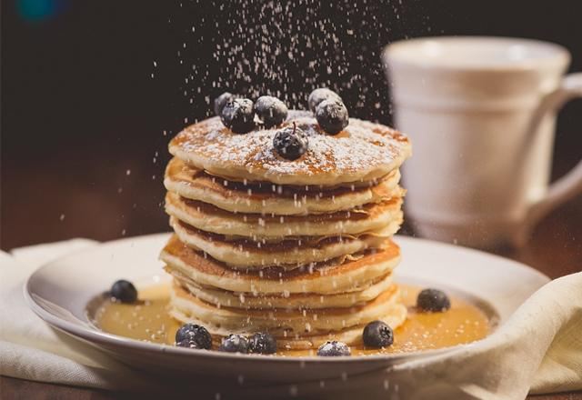 Lush pancakes with blueberries