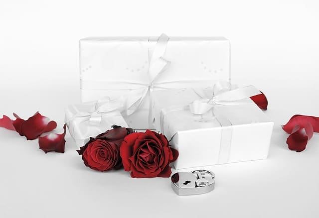 Gift and roses
